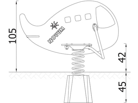 Federwippe Flugzeug mit Fertigfundament - 6