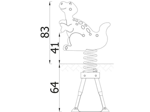 Federwippe Dino 2 mit Bodenanker - 9