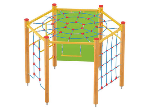 Klettersechseck 2 Holz - 3