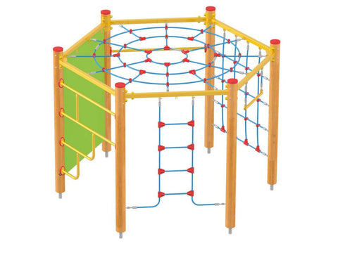 Klettersechseck 2 Holz - 7