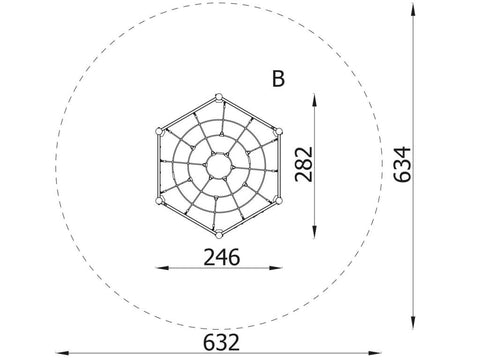 Klettersechseck 2 Holz - 9