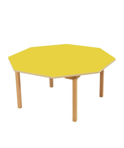 Achtecktisch mit farbiger Tischplatte - ⌀120 cm