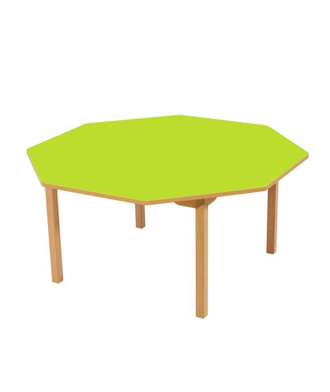 Achtecktisch mit farbiger Tischplatte - ⌀120 cm
