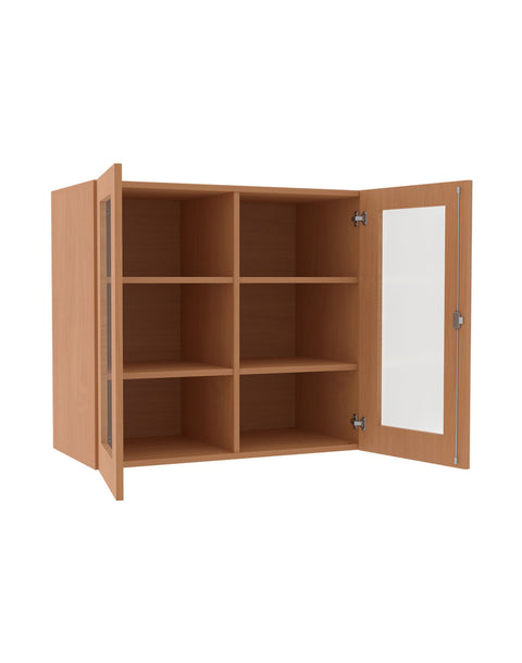 Aufsatzmittelwandschrank mit Glasausschnitten - Höhe 92cm