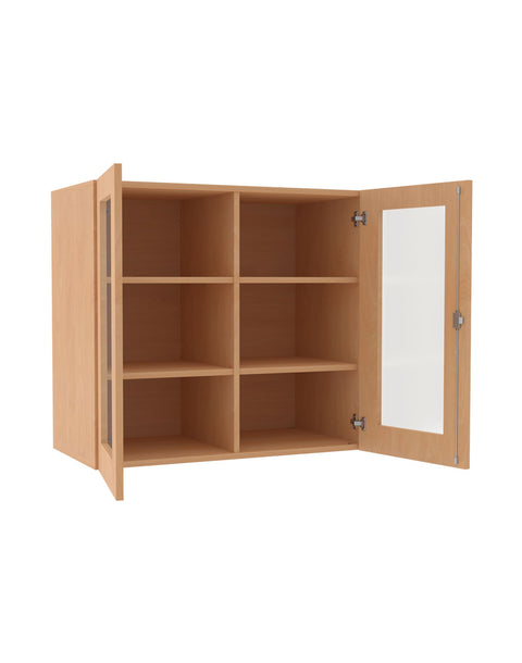 Aufsatzmittelwandschrank mit Glasausschnitten - Höhe 92cm