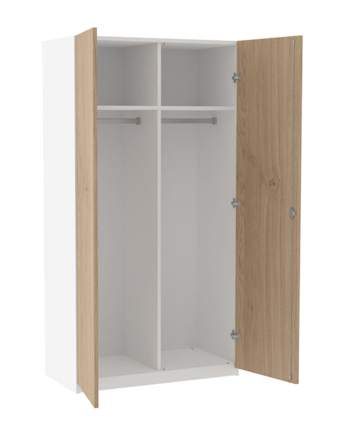 Garderobenschrank mit Mittelwand - Höhe 190cm