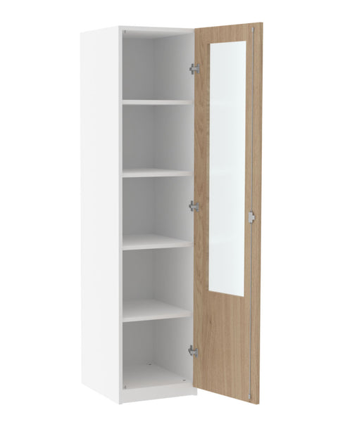 Halbschrank mit Glasausschnitt - Höhe 190cm