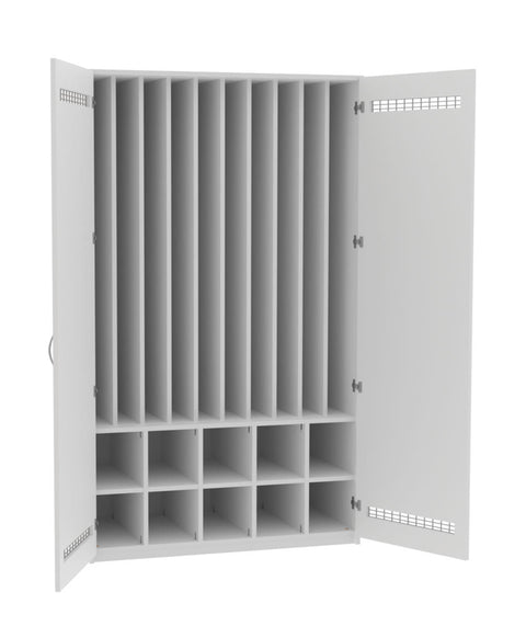 Liegepolsterschrank mit 10 Fächern - (BxHxT) 125x210x65cm