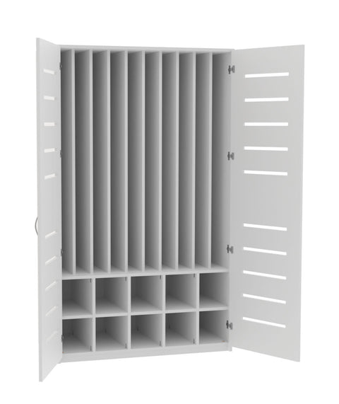 Liegepolsterschrank mit 10 Fächern & Lüftungsschlitzen - Höhe 210cm
