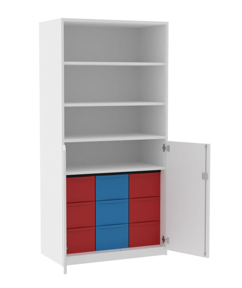 Materialschrank mit Halbtüren 3x3L - Höhe 190cm