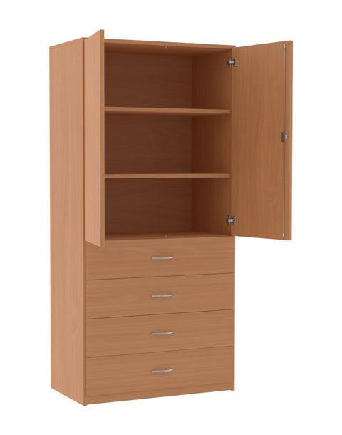 Mehrzweckschrank mit 4 Schüben - Höhe 190cm