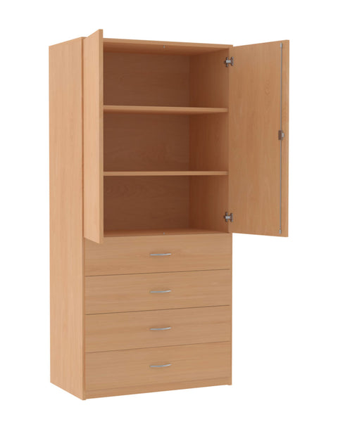 Mehrzweckschrank mit 4 Schüben - Höhe 190cm