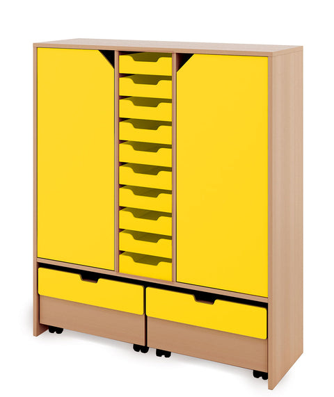 Materialschrank Classic XL mit 2 Rollcontainern – 1x10 S