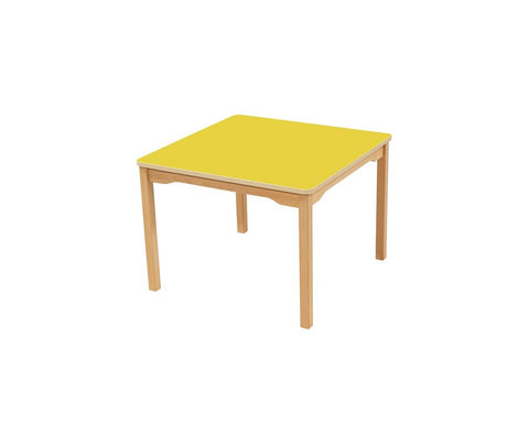 Quadrattisch mit farbiger Tischplatte - 80x80cm