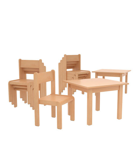 Quadratisch Set - 8 Stühle 2 Tische