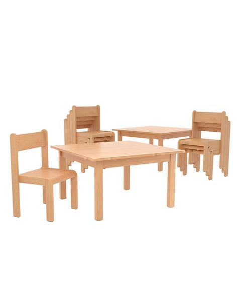 Quadrattisch Set - 8 Stühle 2 Tische 80x80cm