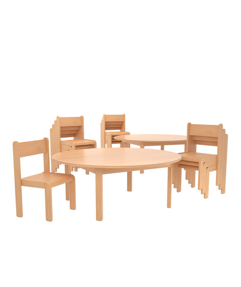 Rundtisch Set - 12 Stühle 2 Tische Ø120cm