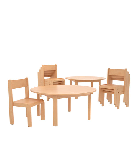 Rundtisch Set - 8 Stühle 2 Tische Ø100cm