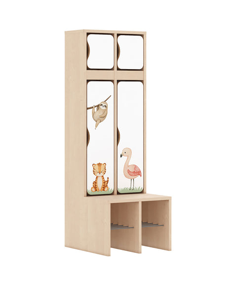 Standgarderobe Slim Line Base - Türen oben und unten