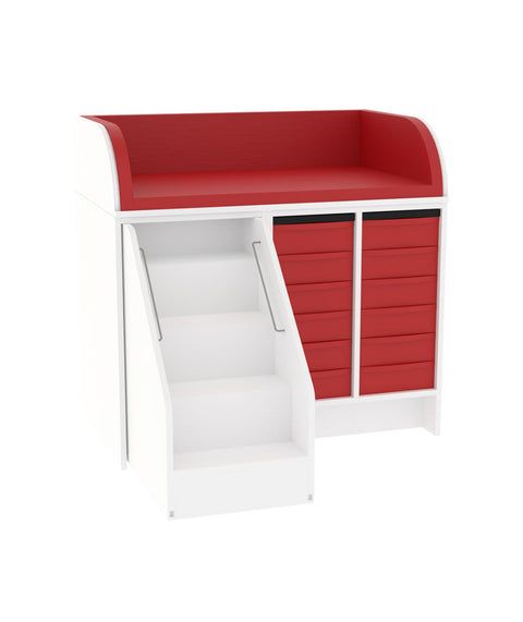 Wickelkommode 2x6S & Treppe links - (BxHxT) 114x110x75cm