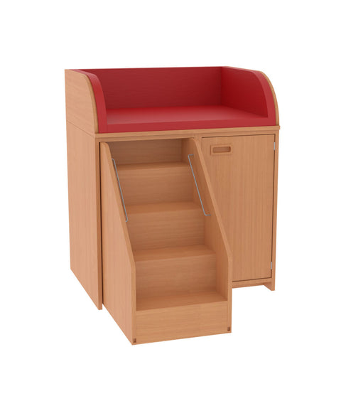 Wickelkommode mit Tür & Treppe - Breite 92cm