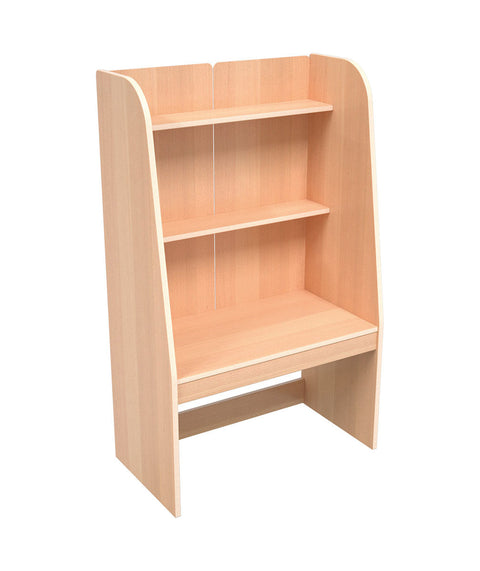 Bücherregal mit Rollbehältern