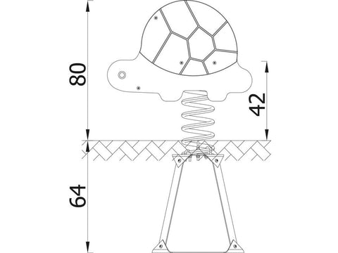 Federwippe Schildkröte mit Bodenanker - 6