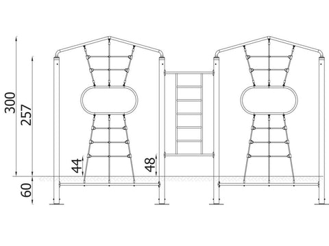 Doppeltes Kletternetz mit Leiter - 5